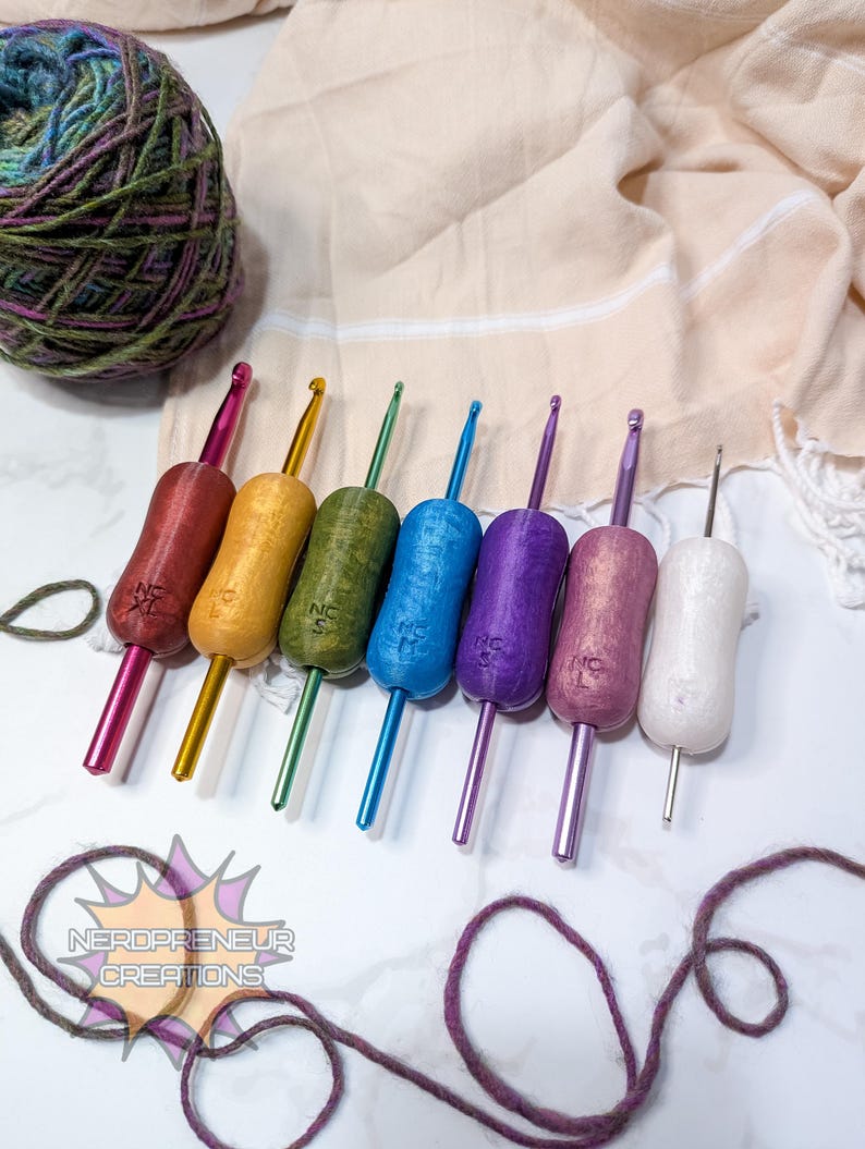 Lápiz de silicona intercambiable Squishy Grip Gemstone Collection MINI - Mango ergonómico - Mango de ganchillo imagen 1