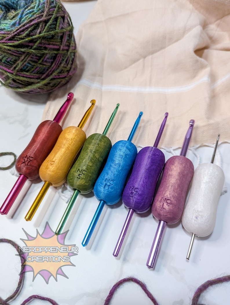 Lápiz de silicona intercambiable Squishy Grip Gemstone Collection MINI - Mango ergonómico - Mango de ganchillo imagen 13