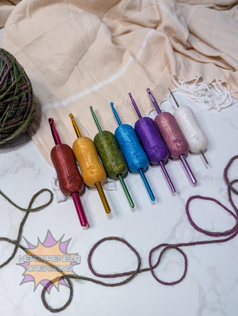 Lápiz de silicona intercambiable Squishy Grip Gemstone Collection MINI - Mango ergonómico - Mango de ganchillo imagen 14