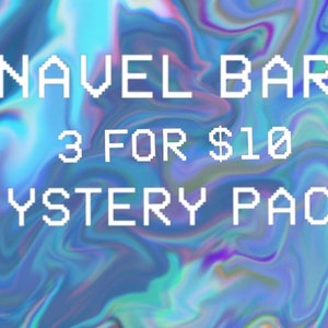 MYSTERY Pack ~ 3x Belly Bars/Navel Barbells/Rings Blind Bag ~ Random Body Jewellery Gift Surprise Sale Lucky Dip Assortment