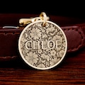 Custom Pet Tag, Personalized Dog Tag, Cat ID Tag, Brass Dog Tag, Flower Dog Collar Tag product logo