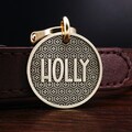 Custom Brass Geometric Flower Dog Tag, Cat Tag, Pet Tag for Collar, Dog Name Tag, Unique Dog Tag, Gift for Dog product logo