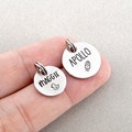 Custom Cat Tag, Tiny Pet Tag, Engraved Kitten and Puppy Tag product logo