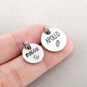 Custom Cat Tag, Tiny Pet Tag, Engraved Kitten and Puppy Tag