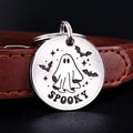 Custom Ghost Dog Name Tag, Halloween Dog Tag, Spooky Pet Tag, Cat Tag, Bat Pet ID Tag product logo