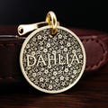 Custom Brass Dog Tag Cat Tag, Personalized Flower Pet ID Tag, Engraved Collar Name Tag, Flower Pattern Dog Tag, Gift for Dog product logo
