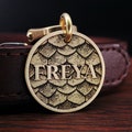 Custom Brass Dragon Scale Dog Tag, Cat Tag, Engraved Dragon Pet Tag product logo
