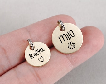 Engraved Brass Cat Tag: Tiny Custom Pet ID, Handmade