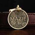 Custom Brass Leaf Pet Tag: Engraved Dog & Cat ID product logo