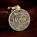 Engraved Dog Name Tag, Custom Pet ID Tag, Cat Collar Tag, Ocean Wave Pet Tag, Gift for Pet Lovers product logo