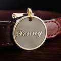 Personalized Brass Stripe Dog Tag, Custom Geometric Pet ID tag, Engraved Simple Dog Tag, Cat Tag product logo