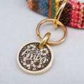 Custom Brass Flower Cat Tag, Personalized Cat Tag, Small Cat Collar Tag, Tiny Pet Tag, Cat Name Tag product logo