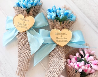 Personalisierte Hochzeit Bevorzugungen Magnet Bouquet Blume Babypartybevorzugungen für Gäste in loser Schüttung, Geschenk für Gäste