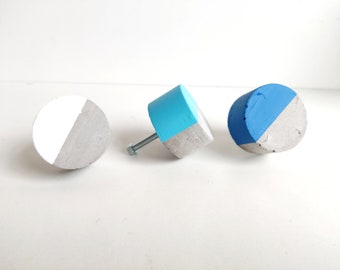 Concrete round knobs / Cabinet knob / Knobs / Concrete Knob / Home decor / Black Knobs / White Knobs / Copper Knobs / Gold Knobs / Blue