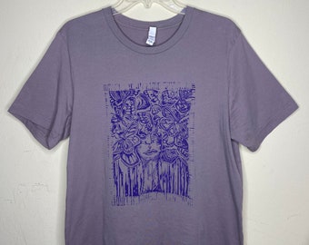 Butterfly Lady T-shirt (grey & purple)