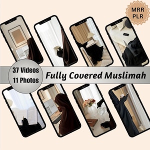 Fully Covered Modest Muslimah Stock | Videos Photos Media Bundle: Niqab, Khimar, Abaya (MRR PLR)