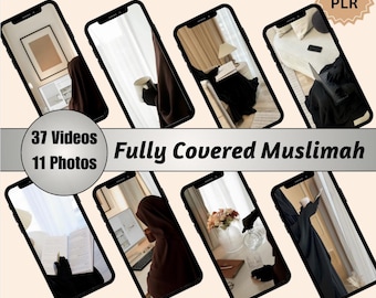 Stock modeste Muslimah entièrement couvert | Pack média Vidéos Photos : Niqab, Khimar, Abaya (MRR DPP)