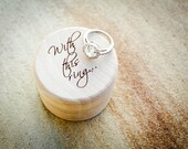 Custom Engraved Monogrammed Wood Ring Box, Wedding Ring Pillow Alternative