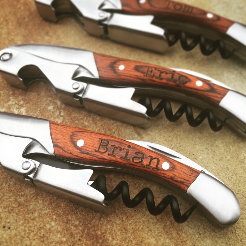 Personalized Waiter's Corkscrew DoubleHinged Bottle Etsy