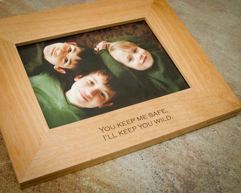 8x10 Personalized Picture Frame. Engraved Wood Frame. Wedding. Etsy
