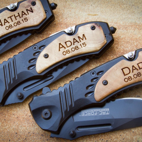 Custom Tac-Force Folding Knife, Personalized Pocket Knife, Custom Engraved Knife:Father's Day, Gift for Him, Groomsmen, Stocking Stuffer-06W