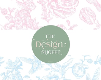 Toile de Jouy Bird Floral Seamless Pattern, Vintage French Digital Paper (Instant Download)