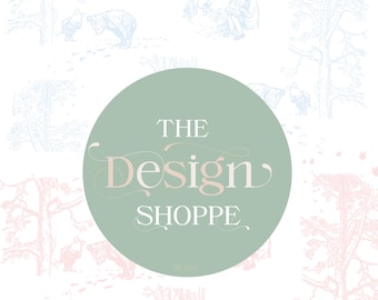 くまのプーさん トワル柄デジタルペーパー、ヴィンテージ風子供部屋背景（デジタルダウンロード）