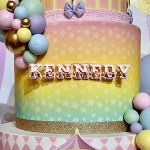 Carnival / Circus Personalized Acrylic Cake Topper / Name Cake Topper Set