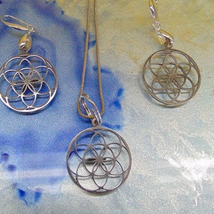 Set pendente e orecchini Fiore della Vita