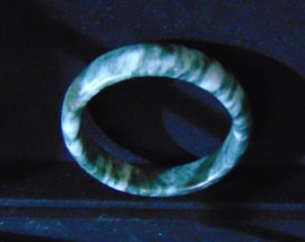 Gorgeous Variegated Hand Carved Jade Bangle