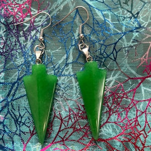 Jade arrowhead earrings
