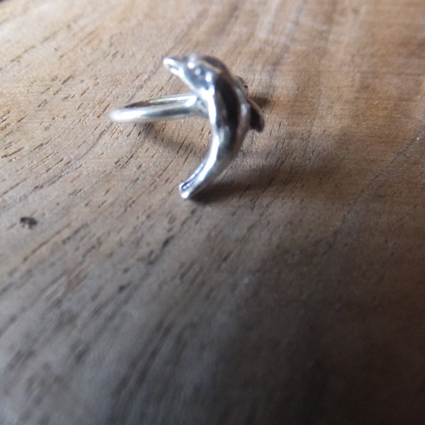 Dolphin Ear Cuff Vintage Sterling Silver