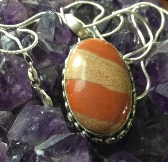 Picture Jasper set in sterling comes with sterlin… - image 3