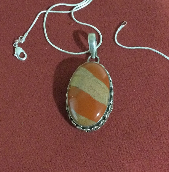 Picture Jasper set in sterling comes with sterlin… - image 1