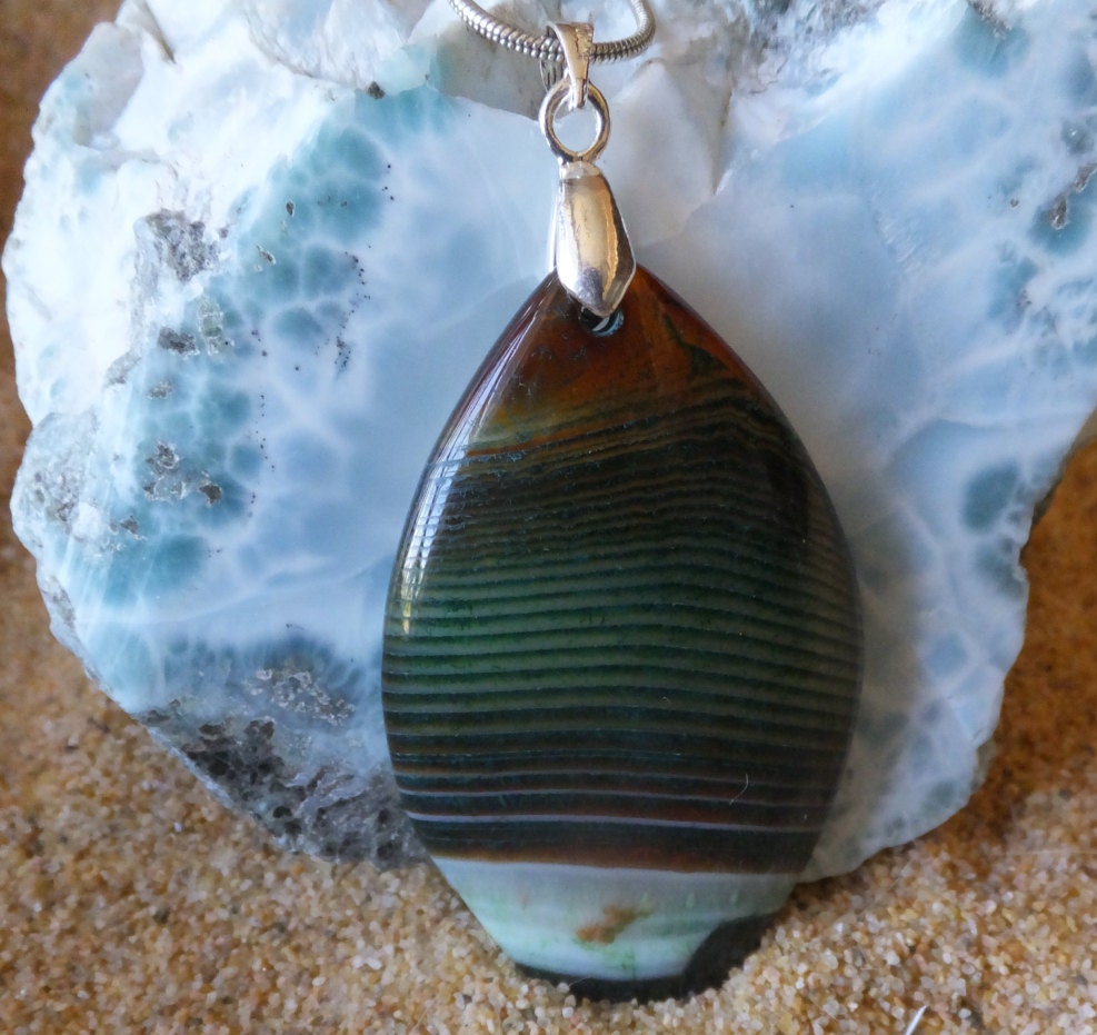 Absolutely Stunning Banded Jasper Pendant With Sterling Silver - Etsy ...