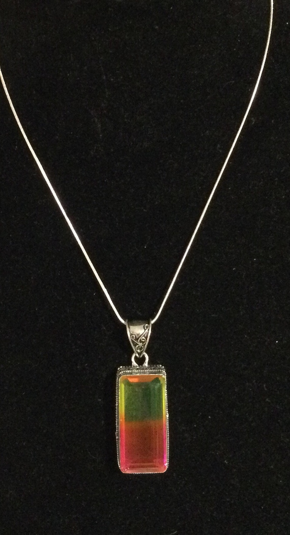 Bi coloured Tourmaline pendant comes with sterling