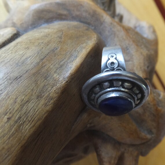 Lapis Lazuli and Turkmen Silver Ring......Size 8 - image 3