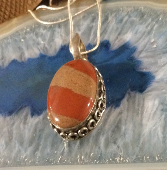 Picture Jasper set in sterling comes with sterlin… - image 2