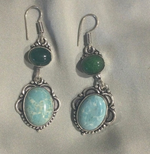 Larimar and silver earrings - image 6