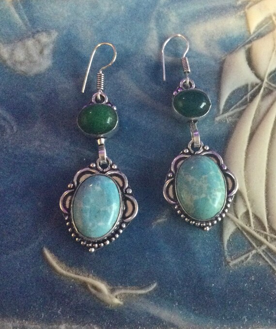 Larimar and silver earrings - image 3