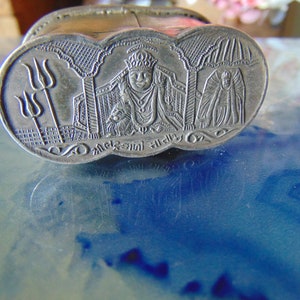 Stunning Sterling Silver Antique Pill Box with elaborate engravings