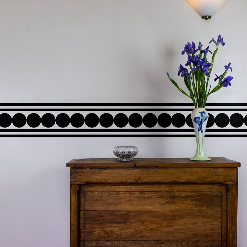 Circle and Lines Vinyl Wall Decal Border for Interior Design Etsy