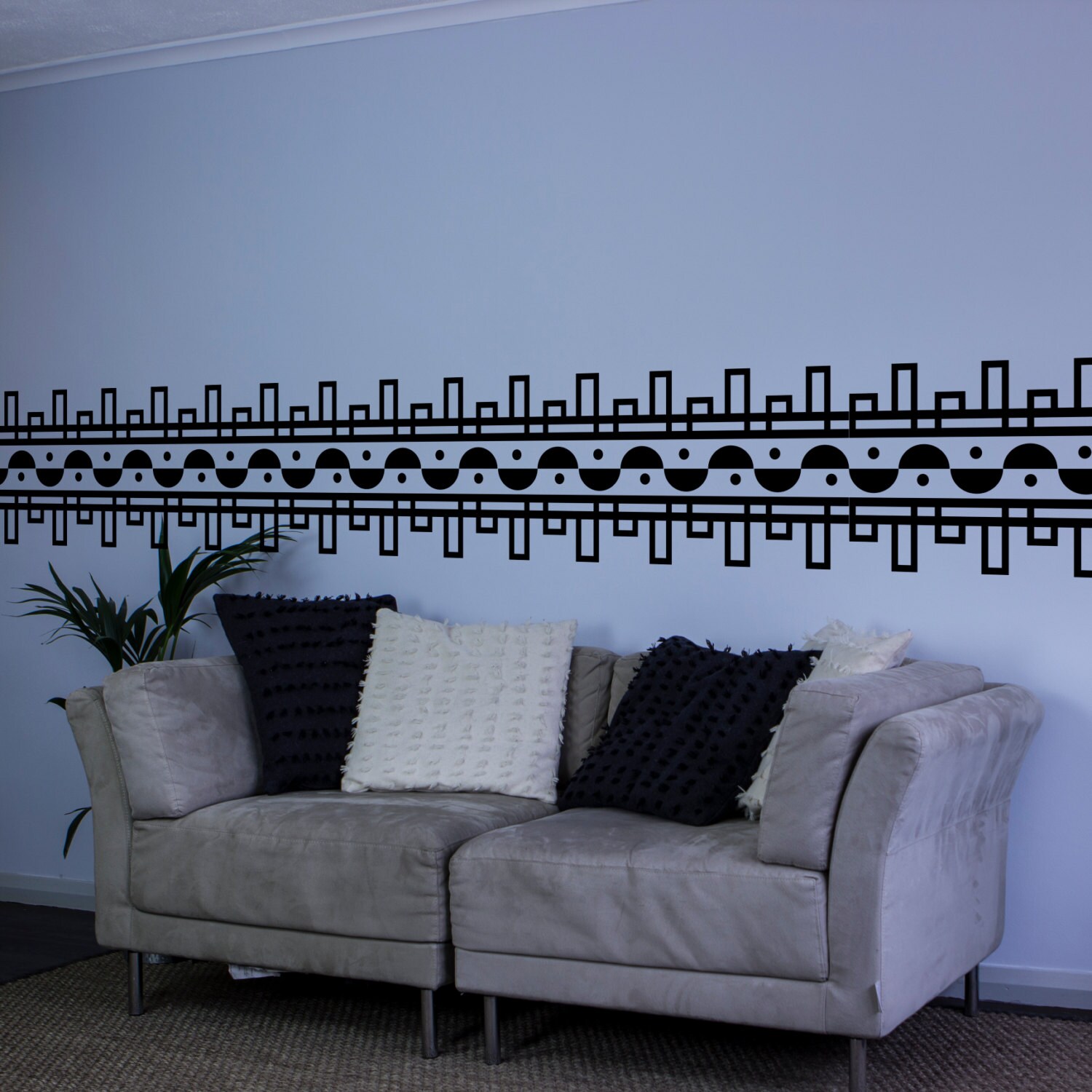 Geometric Pattern Vinyl Wall Decal Border for Interior Design Etsy