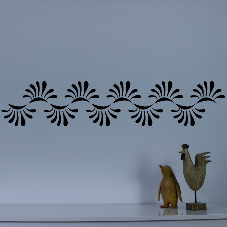 Curved Pattern Vinyl Wall Decal Border for Interior Design Etsy