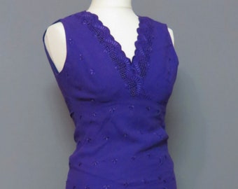 vintage années 1970 Robe longue violette XS -S