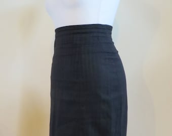 Vintage anni '80/'90 fa 50s Gonna a matita a righe nere, S / M