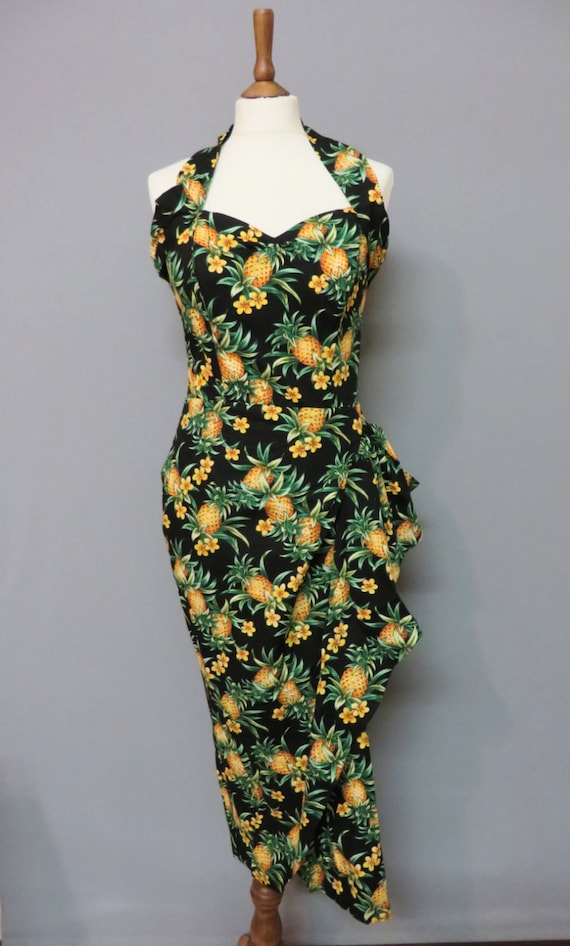 Vintage 40s/50s Repro Sarong hawaiian dress with b
