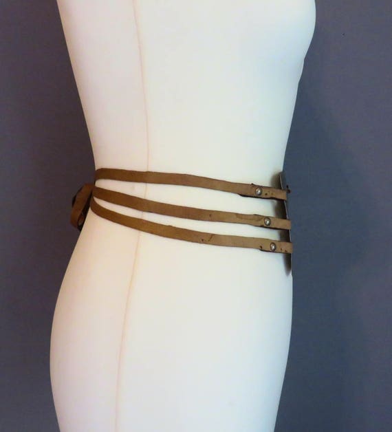 Vintage 1970s Original Belt Handmade Paint Metal/… - image 3