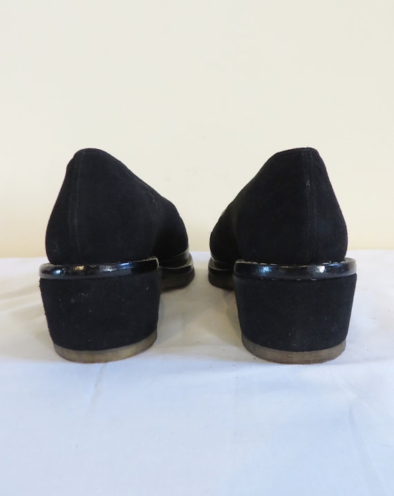 Original Vintage 1940s /50s shoes , Black suede w… - image 5
