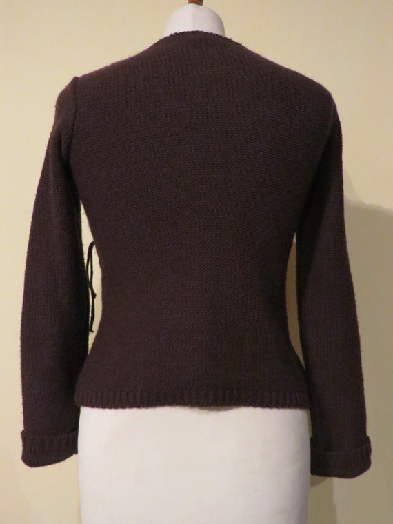 Vintage 1970s  Brown and orange wool Pullover , H… - image 4